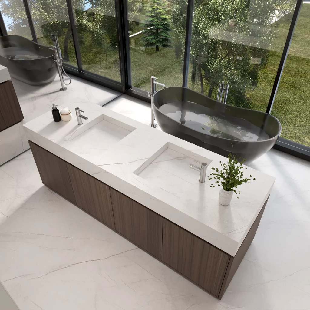 kitchen and bathtub Residential construction building interior of Erica Residence